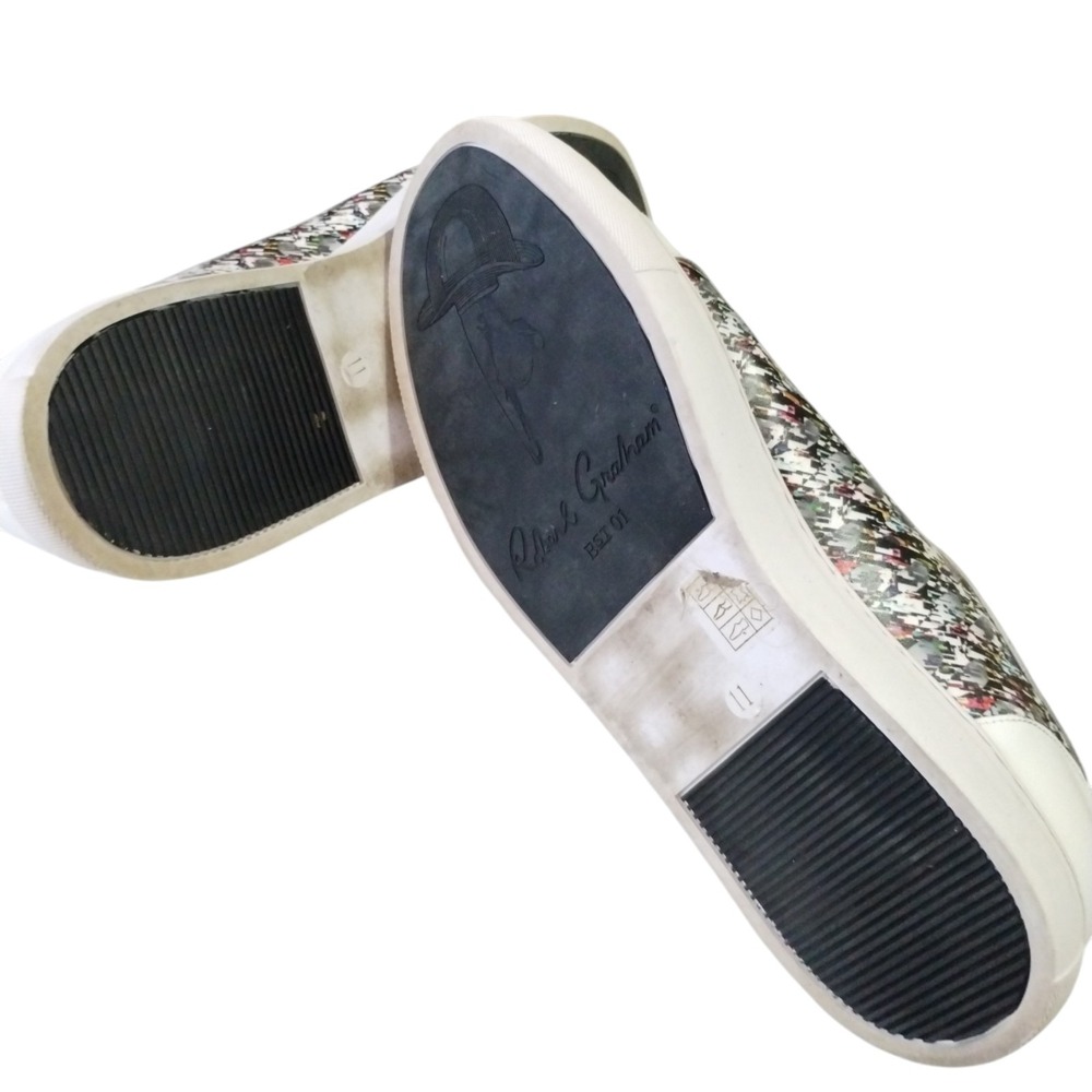 Robert Graham Northcliff White & Multicolor Leather Sneakers Men's 11 Preppy - Picture 6 of 6